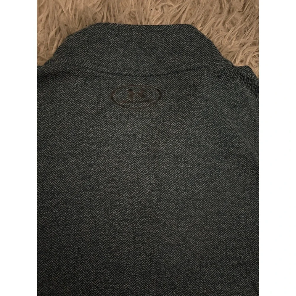 Under Armour Threadborne Quarter Zip Pullover Blue Herringbone HeatGear XL